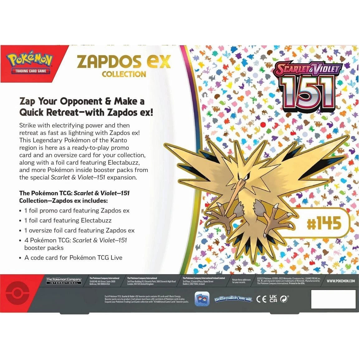 Pokemon 151: Zapdos ex Collection - SV: Scarlet & Violet 151 (MEW)